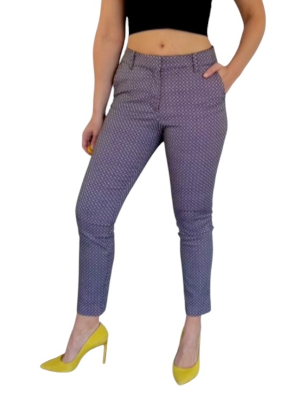 Banana Republic black and white geometric print skinny crop dress pants size 2